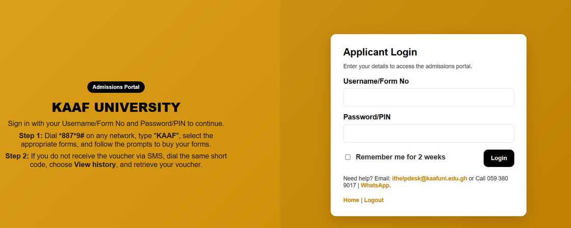 KAAF application portal KAAF application portal