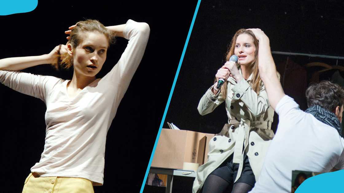 Actress Lea Draeger performing in a theatre in Berlin, Germany. Actress Lea Draeger performing in a theatre in Berlin, Germany.
