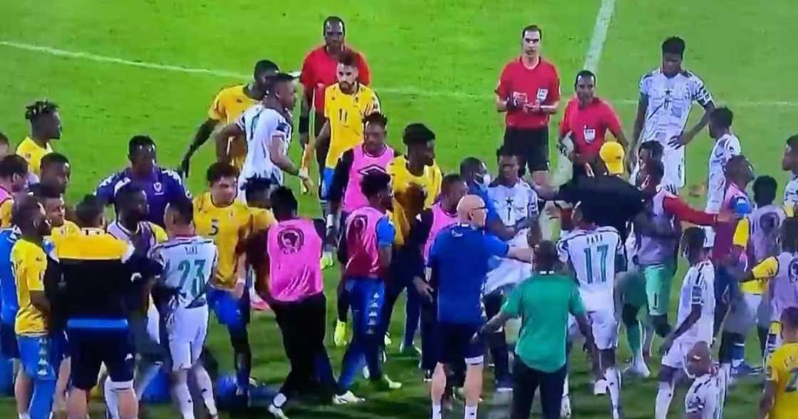 Gabon vs Ghana scuffle Gabon vs Ghana scuffle