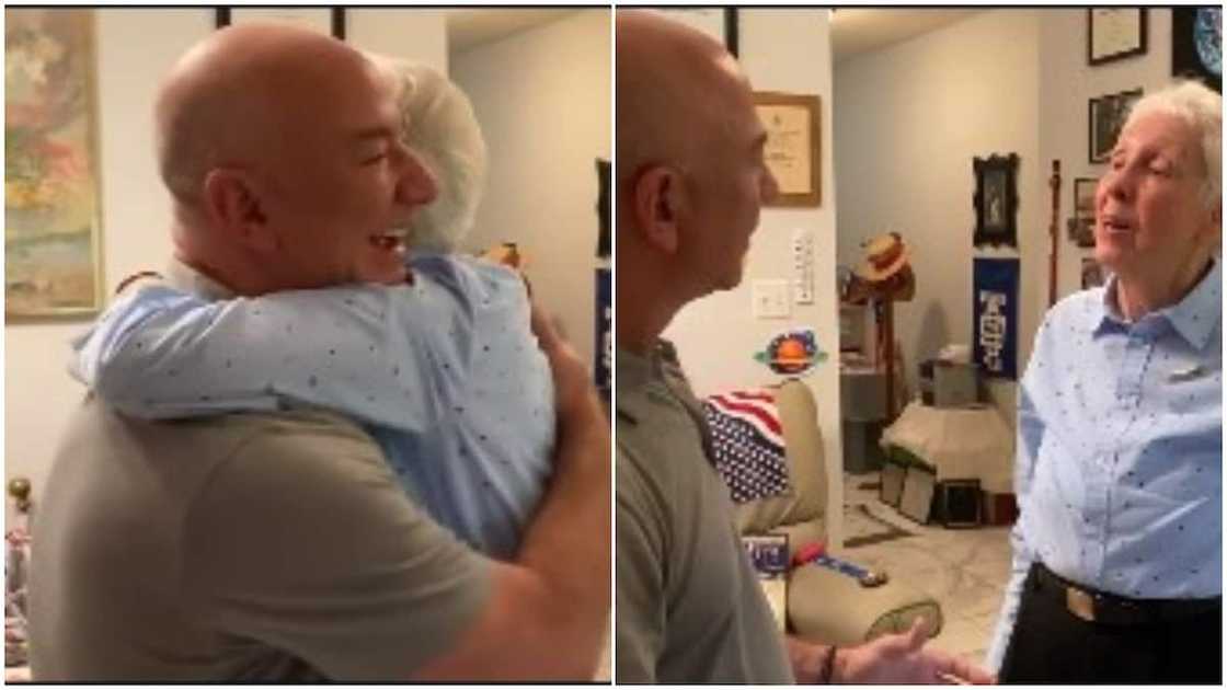Photos showed the moment Wally hugged him. Photos showed the moment Wally hugged him.