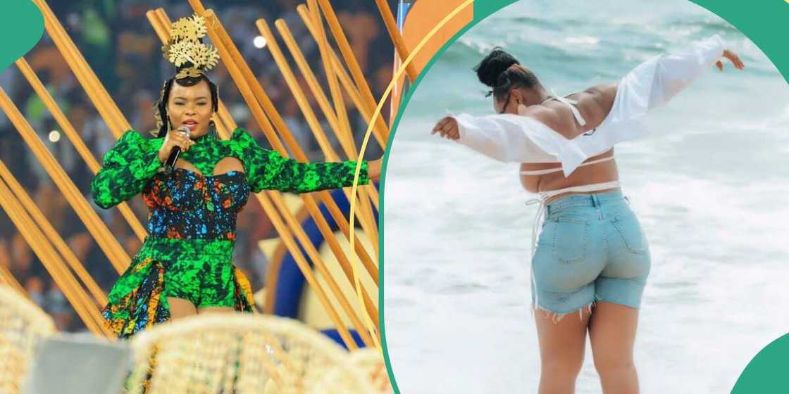 Yemi Alade's beach photo creates a stir on social media Yemi Alade's beach photo creates a stir on social media