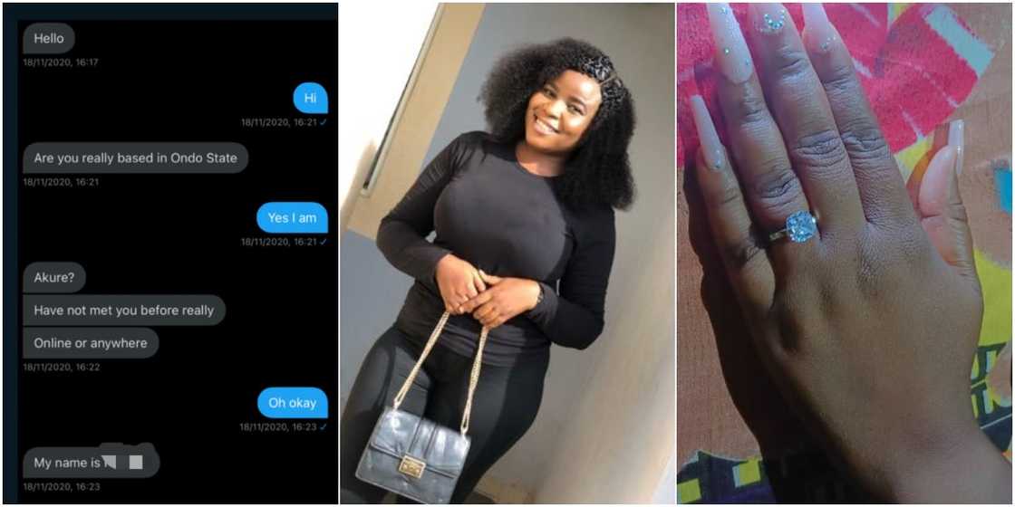 Lady gets engaged to man who slid into her DM, many react as adorable photos go viral Lady gets engaged to man who slid into her DM, many react as adorable photos go viral