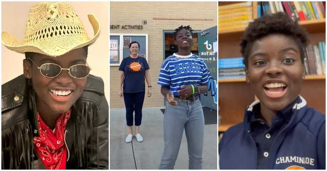 DJ Switch dances with obroni woman in US school DJ Switch dances with obroni woman in US school