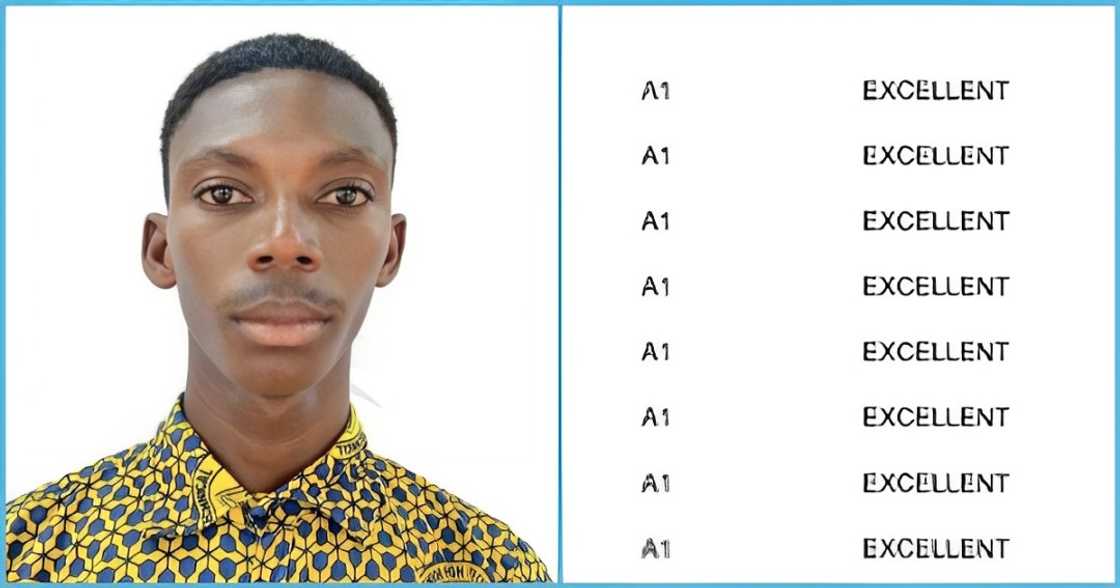 Photo of Isaac Atoeyine's WASSCE's results.