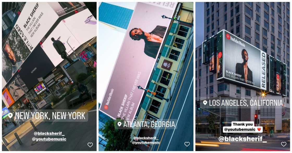 Black Sherif has been featured on billboards in U.S. Black Sherif has been featured on billboards in U.S.