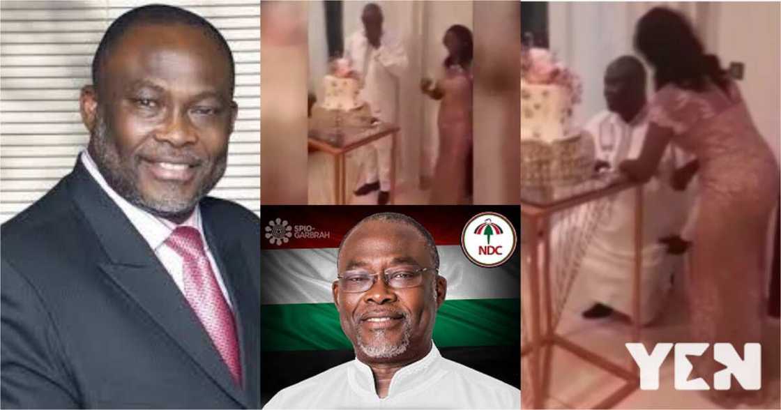 Ekwow Spio-Garbrah proposes to his young girlfriend Dr Awura Mansa (video) Ekwow Spio-Garbrah proposes to his young girlfriend Dr Awura Mansa (video)