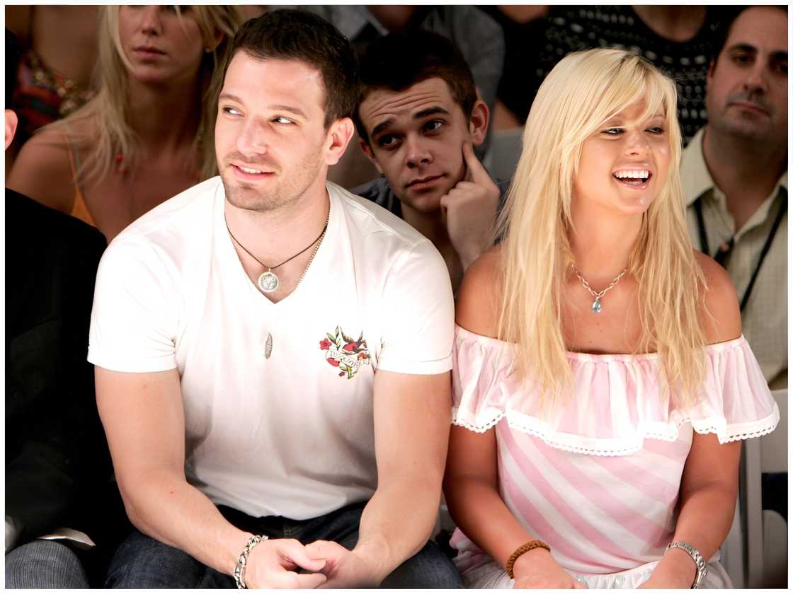 JC Chasez and Tara Reid during Olympus Fashion Week Spring 2006 - Custo Barcelona - Front Row and Backstage.