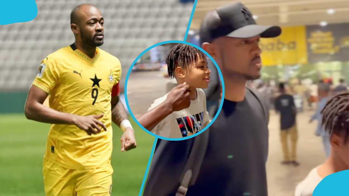Jordan Ayew, Jordan Ayew with his son, Kiyan Ayew, Jordan Ayew's son, Black Stars captain, 2026 World Cup qualifiers. Jordan Ayew, Jordan Ayew with his son, Kiyan Ayew, Jordan Ayew's son, Black Stars captain, 2026 World Cup qualifiers.