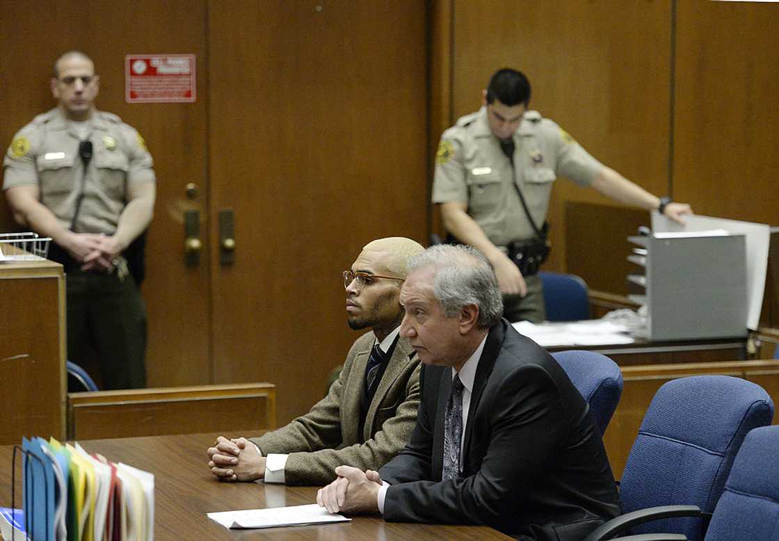 R&B singer Chris Brown appears in court with his attorney Mark Geragos R&B singer Chris Brown appears in court with his attorney Mark Geragos