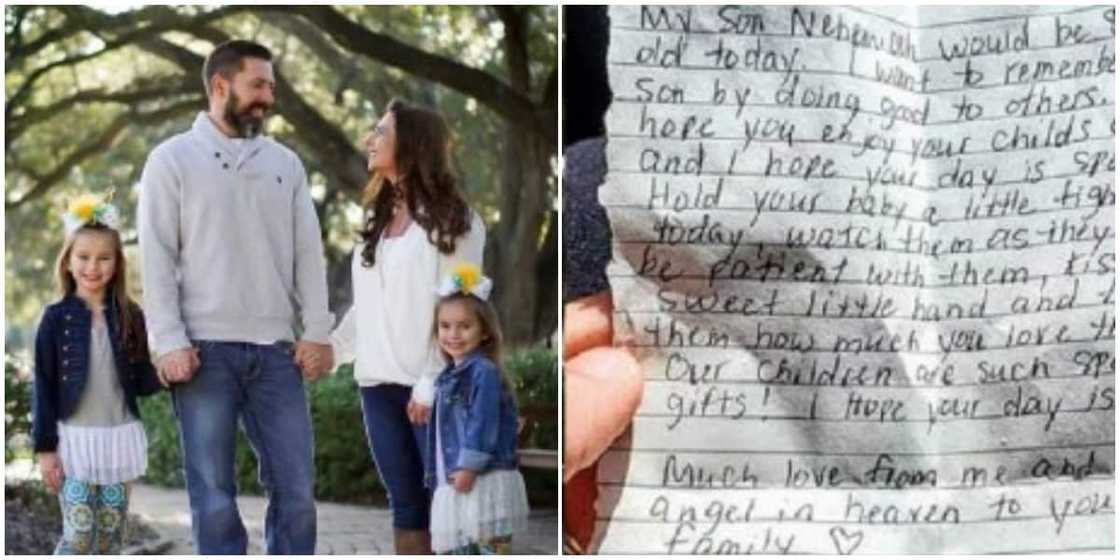 Woman stunned as strange lady leaves her touching note after paying for her daughter's birthday cake Woman stunned as strange lady leaves her touching note after paying for her daughter's birthday cake