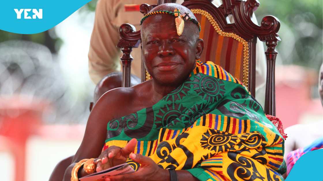 Otumfuo Osei Tutu II, Ghana's Asante king, looks on during the ceremony to exhibit the return of artefacts from the British Museum and the Victoria and Albert Museum on May 1, 2024 Otumfuo Osei Tutu II, Ghana's Asante king, looks on during the ceremony to exhibit the return of artefacts from the British Museum and the Victoria and Albert Museum on May 1, 2024