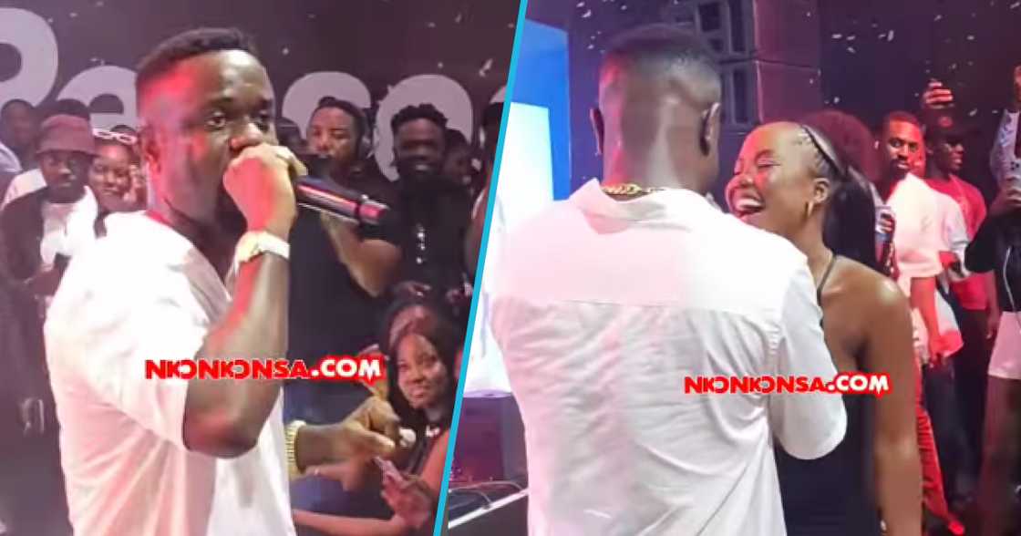 Photos of Sarkodie and lady.