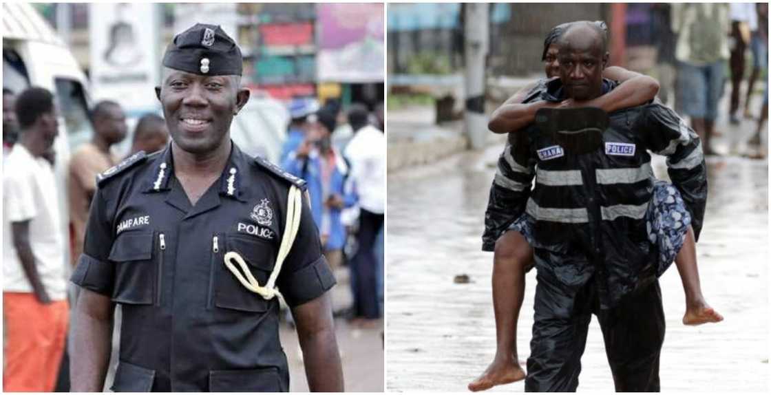 Photo of Ghana's IGP Dampare & Police officer Photo of Ghana's IGP Dampare & Police officer