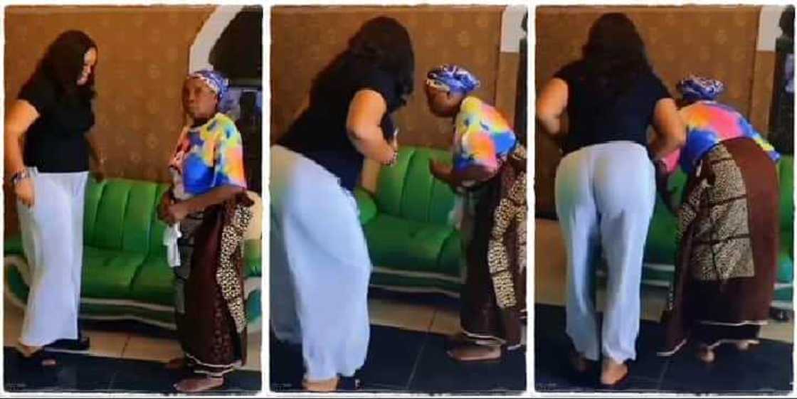 Lady and her mother-in-law shows off cool dance moves, shaking their waists to Egwu Abuja by Darlington Nwangwu Onye Ntisa Lady and her mother-in-law shows off cool dance moves, shaking their waists to Egwu Abuja by Darlington Nwangwu Onye Ntisa