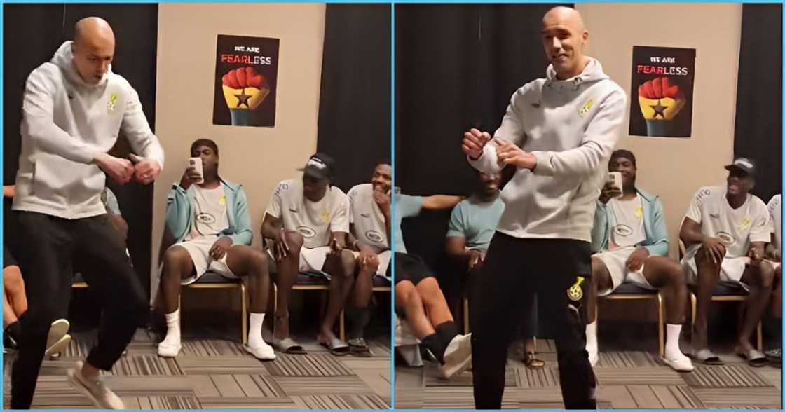 Black Stars Assistant Coach entertains team with dance moves: "He came with the vibes" Black Stars Assistant Coach entertains team with dance moves: "He came with the vibes"