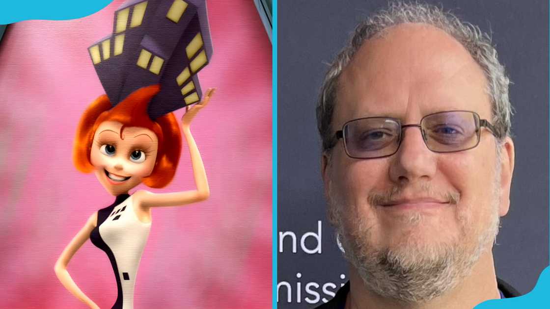 Tallulah (L) and her voice actor, Stephen J. Anderson (R).