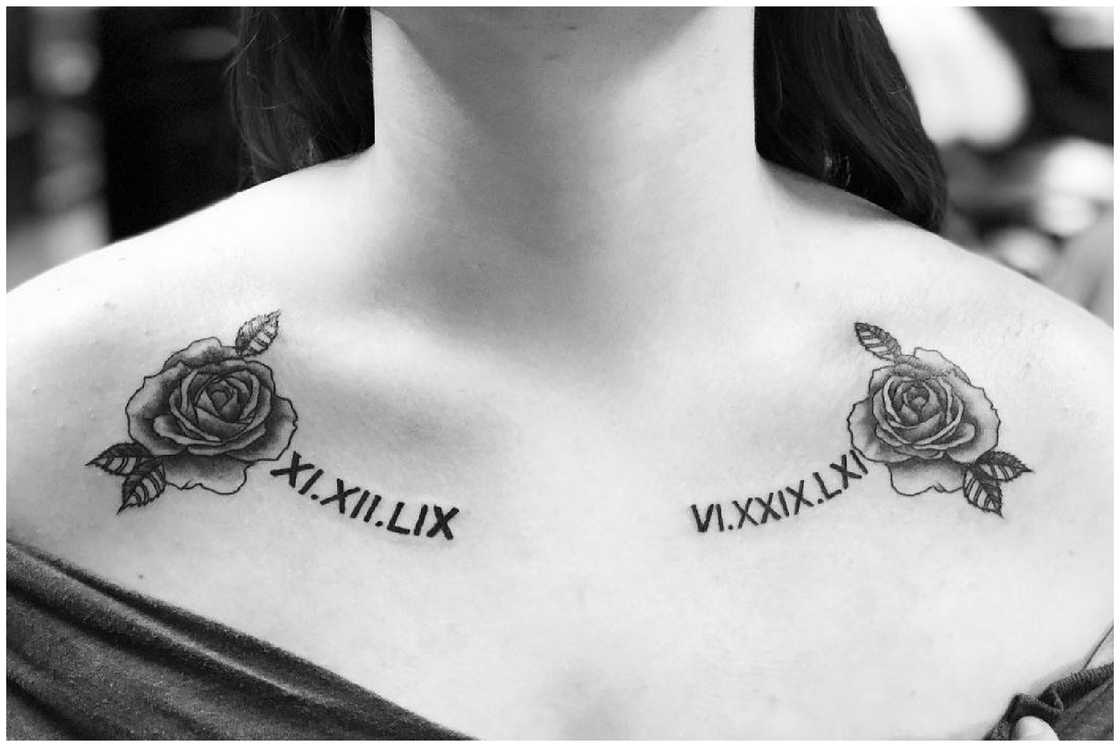 Roman numerals tattoo