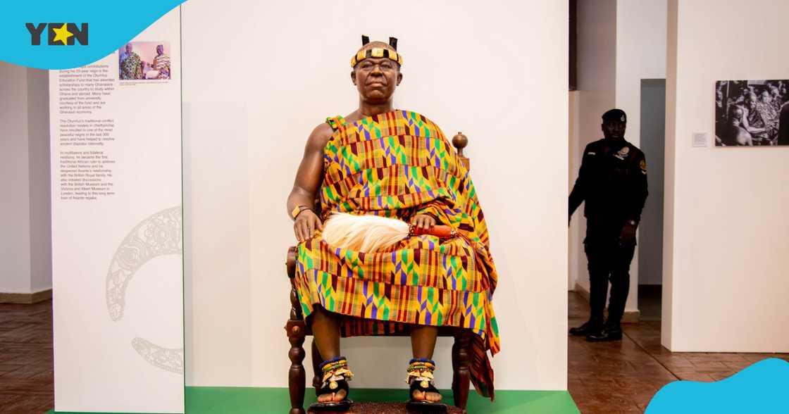 The statue of Otumfuo on display at Manhyia Palace