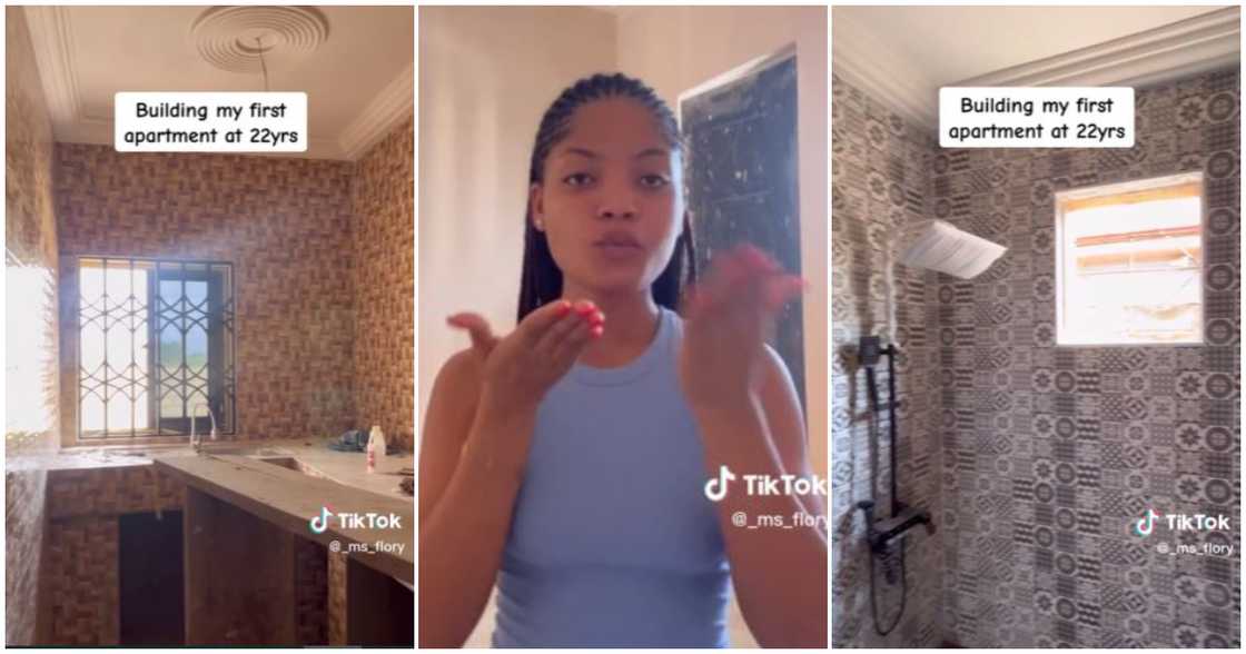 A photo of a young lady and her apartment A photo of a young lady and her apartment