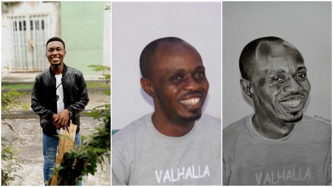 Young man uses pencil to draw the exact image of his client, shares photos, many praise him Young man uses pencil to draw the exact image of his client, shares photos, many praise him