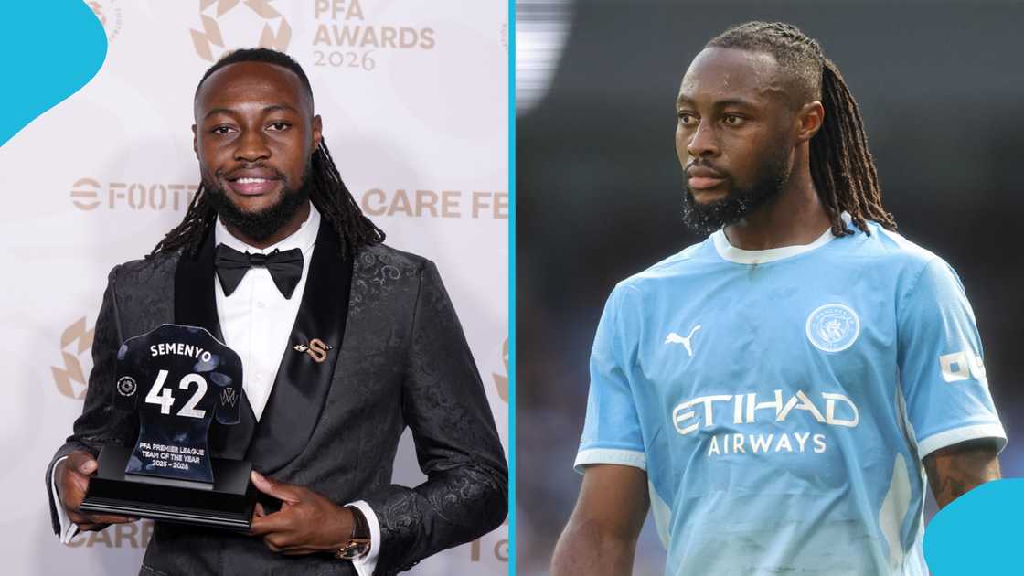 Antoine Semenyo, PFA Premier League Team of the Year, Semenyo makes Ghanaian football history, Premier League goals, Bournemouth, Manchester City, 2025/26 season, Black Stars forward, football recognition, English football presence.