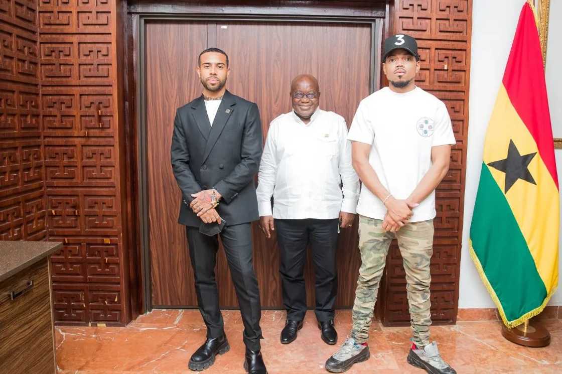 President of Ghana: Vic Mensa Chance The Rapper meets Nana Akufo-Addo President of Ghana: Vic Mensa Chance The Rapper meets Nana Akufo-Addo