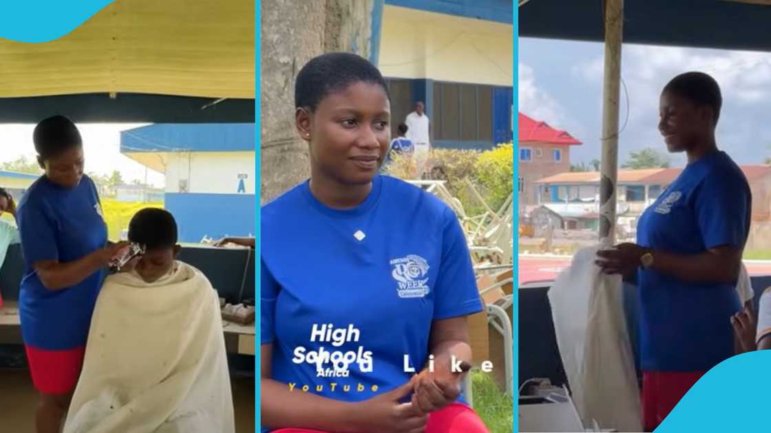 Female Barber, Amenfiman SHS, Ruth Akwaboah, SHS in Ghana, Ghana Barber, Education in Ghana, Haircutting. Female Barber, Amenfiman SHS, Ruth Akwaboah, SHS in Ghana, Ghana Barber, Education in Ghana, Haircutting.