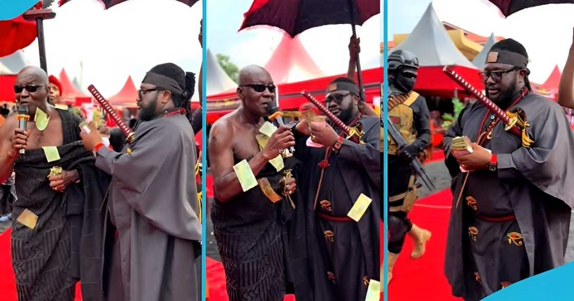 Bishop Kwabena Asiamah, Ajagurajah Movement, Rev Obofour, mother's funeral, sprays cash. Bishop Kwabena Asiamah, Ajagurajah Movement, Rev Obofour, mother's funeral, sprays cash.