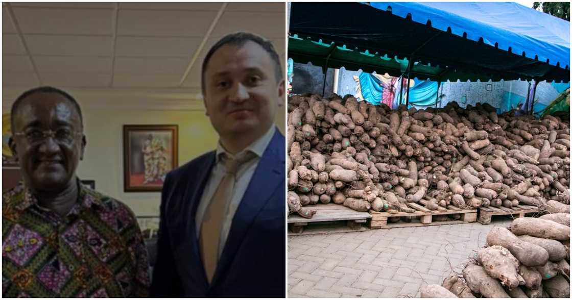 Dr Afriyie Akoto and Mykola Solskyi discuss logistics hub for food storage Dr Afriyie Akoto and Mykola Solskyi discuss logistics hub for food storage