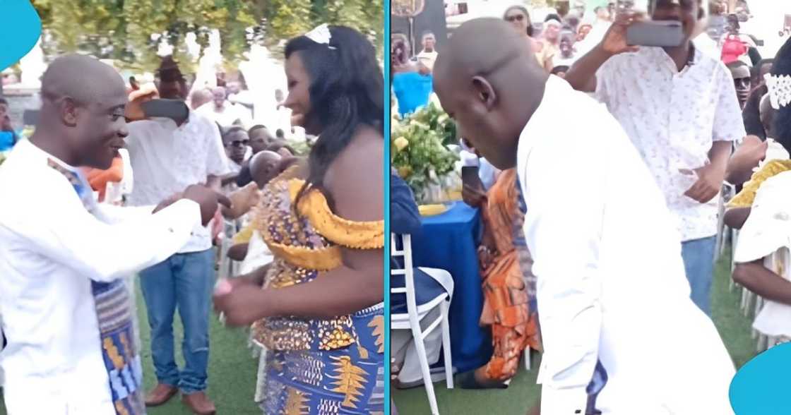 Ghanaian groom, epic dance, wedding, guests