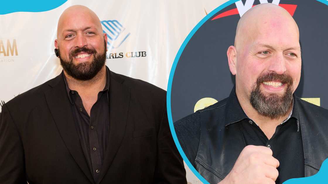 Paul Wight attends WWE's 2014 SuperStars For Kids (L). Wight attends the HBO World Premiere of 'Andre The Giant' in Hollywood (R)