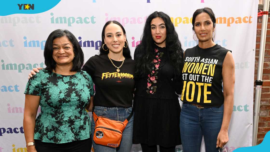 Congresswoman Pramila Jayapal, Meena Harris, Gisele Barreto Fetterman and Padma Lakshmi. Congresswoman Pramila Jayapal, Meena Harris, Gisele Barreto Fetterman and Padma Lakshmi.