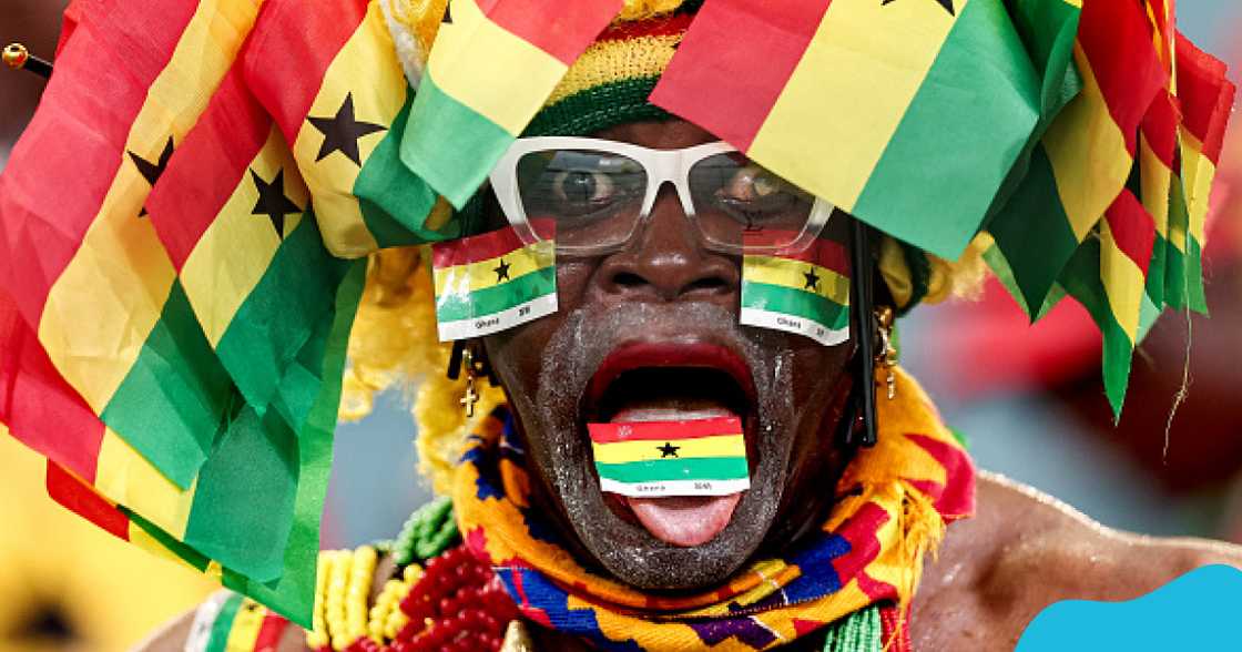 Ghanaian man supporting the Black Stars Ghanaian man supporting the Black Stars