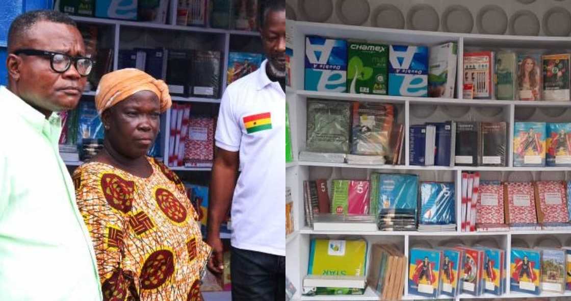 Alumni of UPSA give fully-stocked stationery shop & money to woman they used to send back in school Alumni of UPSA give fully-stocked stationery shop & money to woman they used to send back in school