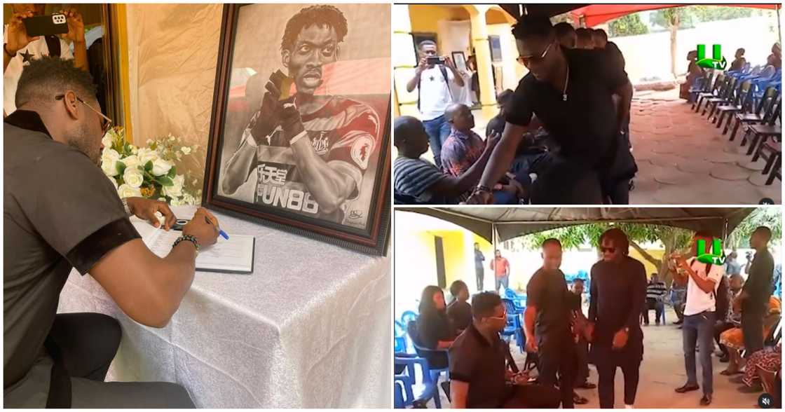 Asamoah Gyan, Muntari, and other Black Stars players mourn with Atsu's family Asamoah Gyan, Muntari, and other Black Stars players mourn with Atsu's family