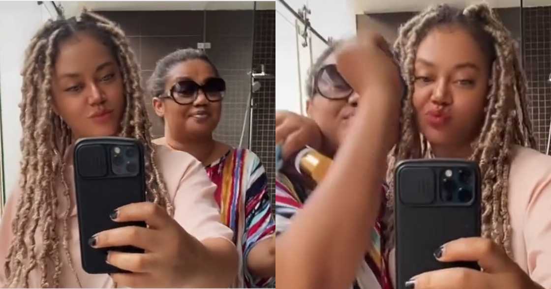 Nadia Buari and Mother Dance Together in Bathroom; Their Ultramodern Shower In Video Wows Fans Nadia Buari and Mother Dance Together in Bathroom; Their Ultramodern Shower In Video Wows Fans