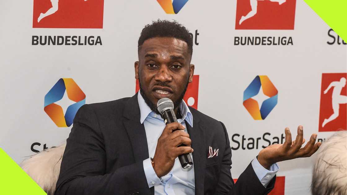 Augustine Jay-Jay Okocha during a Bundesliga show in South Africa.