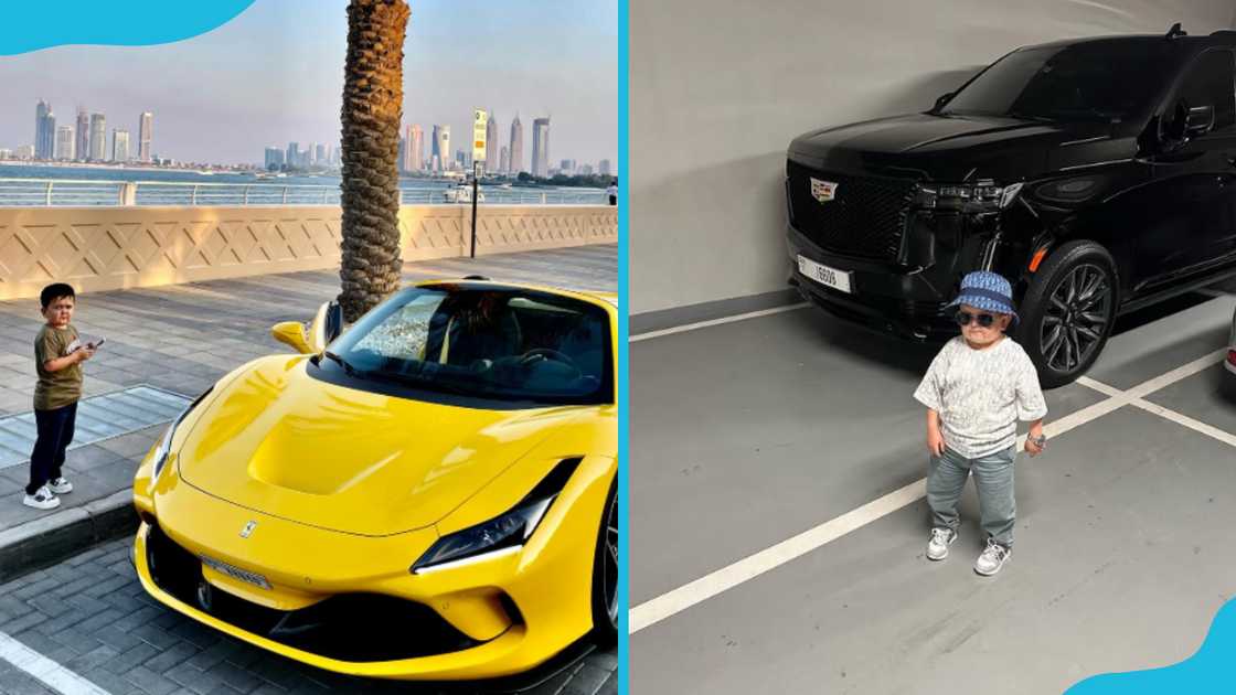 Hasbulla posing with luxury cars Hasbulla posing with luxury cars