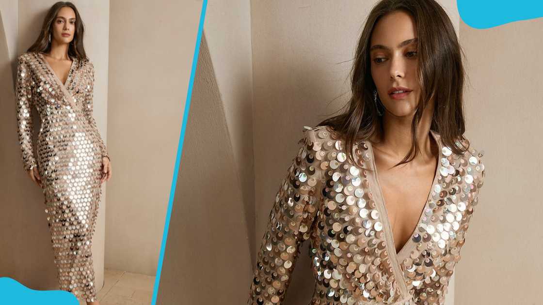 Mac Duggal sequined blouson column dress Mac Duggal sequined blouson column dress