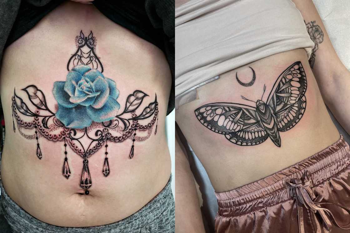 Ladies showcasing upper stomach tattoos Ladies showcasing upper stomach tattoos