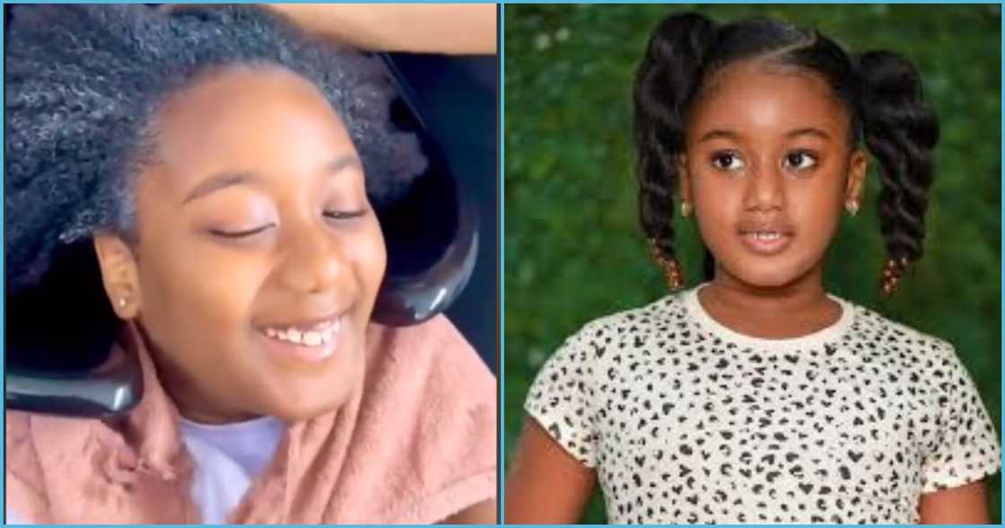 Hajia4Real's daughter visits salon, rattles English like Queen Elizabeth Hajia4Real's daughter visits salon, rattles English like Queen Elizabeth