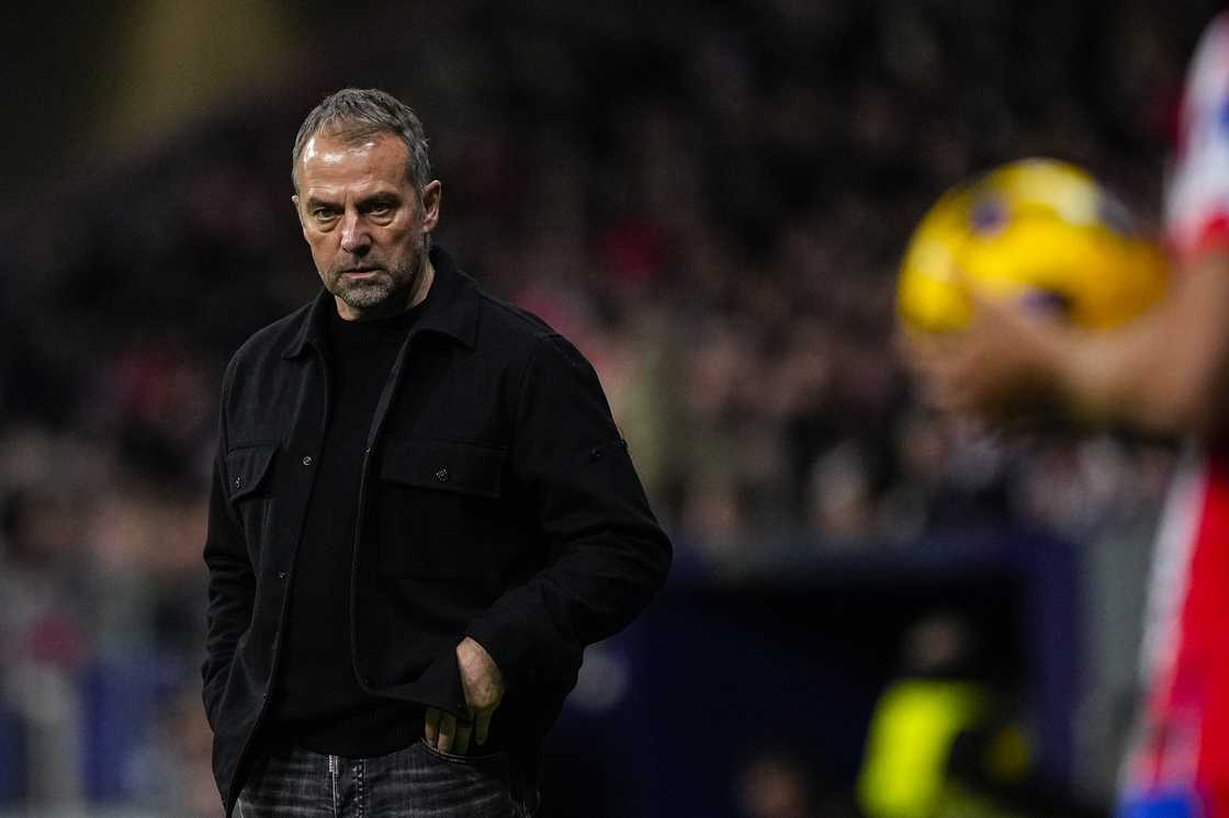 Hansi Flick, head coach of FC Barcelona, looks on during the Spanish League, LaLiga EA Sports, football match played between Atletico de Madrid and FC Barcelona at Riyadh Air Metropolitano stadium on March 16, 2025, in Madrid, Spain Hansi Flick, head coach of FC Barcelona, looks on during the Spanish League, LaLiga EA Sports, football match played between Atletico de Madrid and FC Barcelona at Riyadh Air Metropolitano stadium on March 16, 2025, in Madrid, Spain