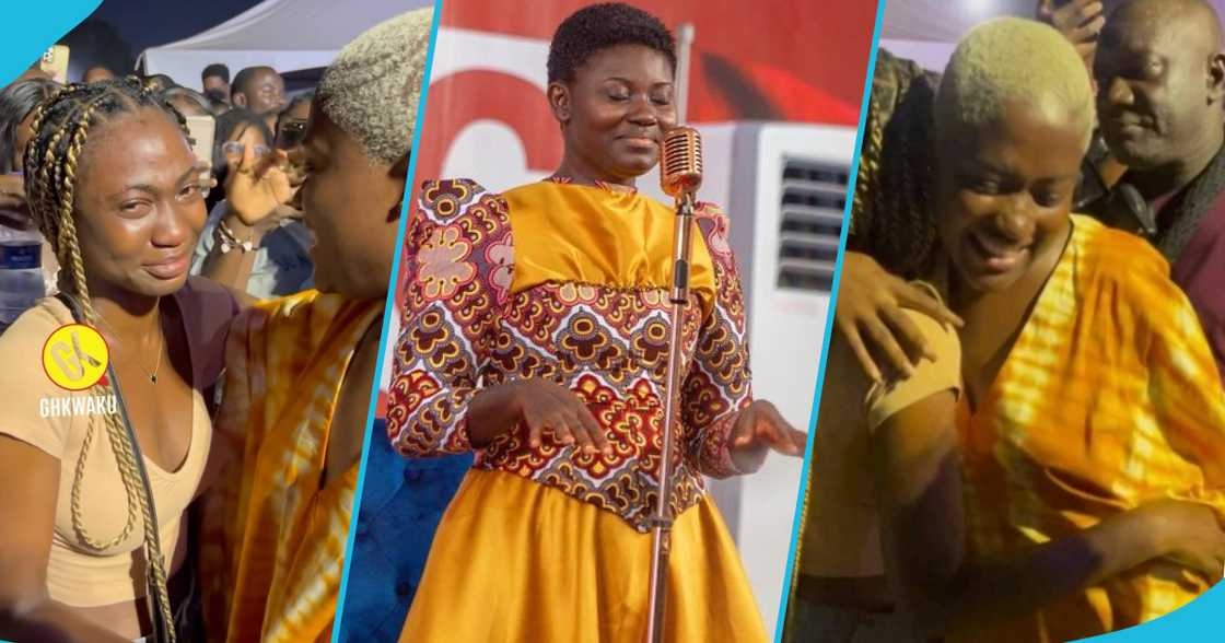 Fella Makafui met a fan at Afua Asantewaa's sing-a-thon Fella Makafui met a fan at Afua Asantewaa's sing-a-thon
