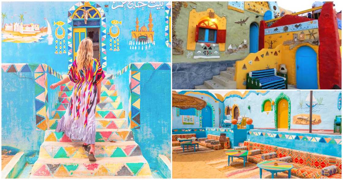 Brightly coloured Nubian villages Brightly coloured Nubian villages