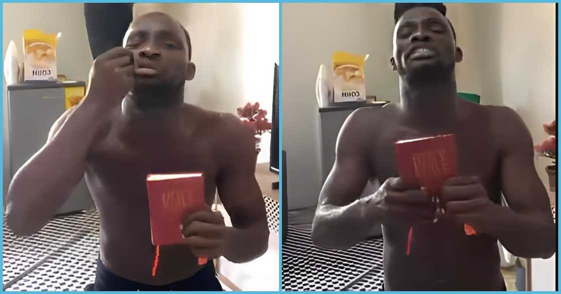 Ghanaian man goes down on his knees, earnestly prays for opportunity to travel Ghanaian man goes down on his knees, earnestly prays for opportunity to travel