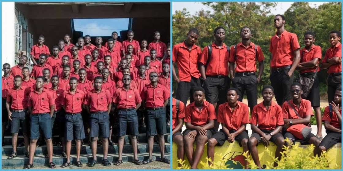 Convoy drives to Mfantsipim School to pick up final year student.