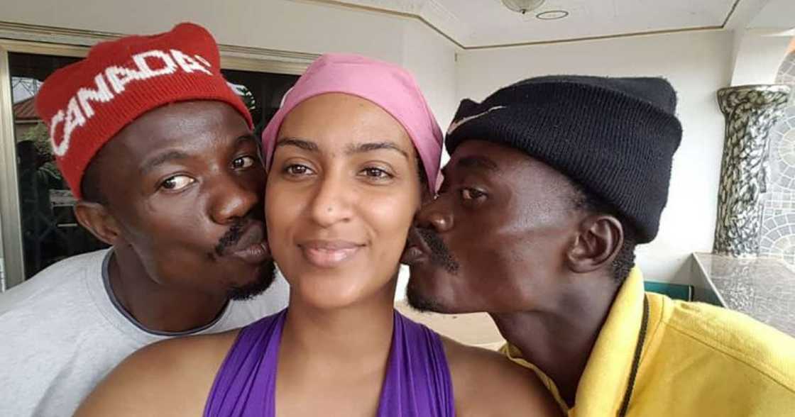 Kwaku Manu, Juliet Ibrahim and Lil Win on set Kwaku Manu, Juliet Ibrahim and Lil Win on set