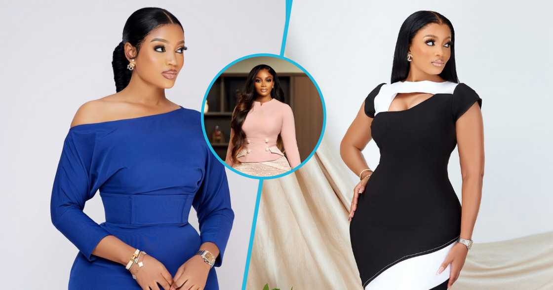 Serwaa Amihere's sister, Maame Gyamfuaa, models outfits designed by Office & Co. for her photoshoot. Serwaa Amihere's sister, Maame Gyamfuaa, models outfits designed by Office & Co. for her photoshoot.