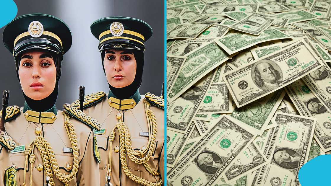 UAE Army salaries 2026, military personnel pay, salary breakdown by rank and experience, average earnings, gender pay gap, public vs private sector comparison, salary increases, military pay scale, and compensation report.