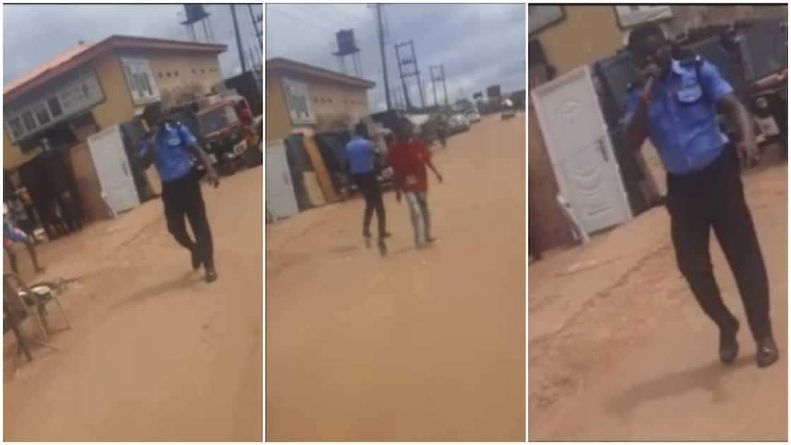 Policeman preached with much passion. Policeman preached with much passion.